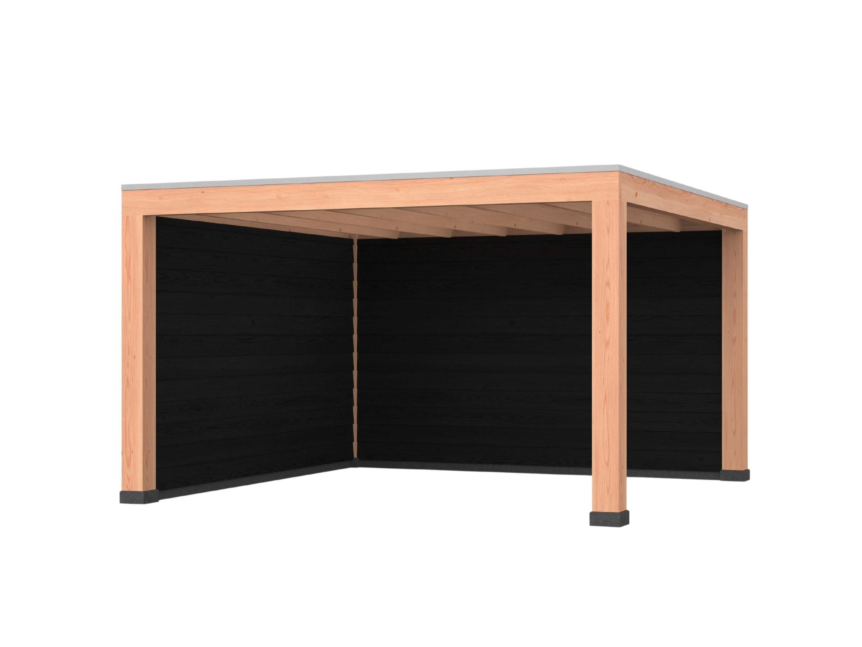 Douglas overkapping, 400 x 400, met zwarte achterwand en zijwand, Westwood Modern - Afbeelding 1